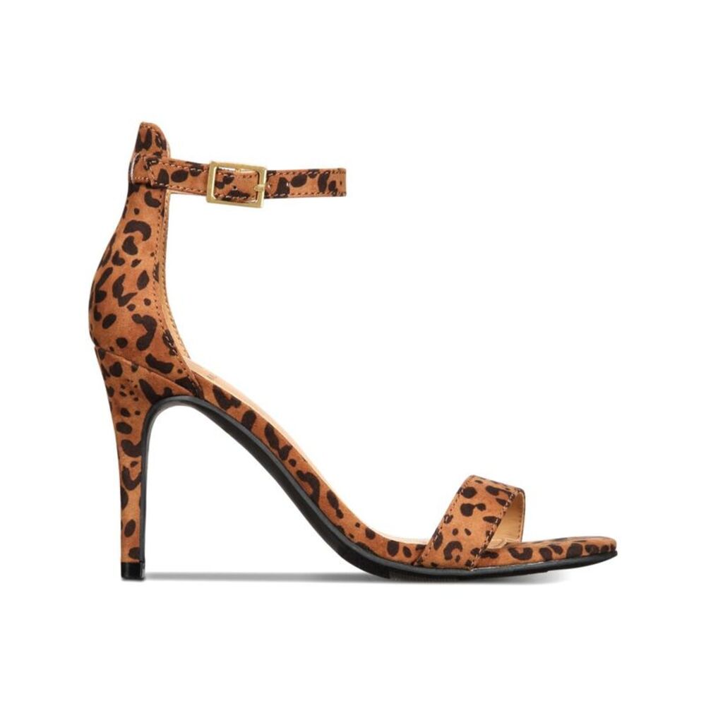 MATERIAL GIRL Womens Brown Padded Blaire Square Toe Stiletto Buckle Sandals 10 M